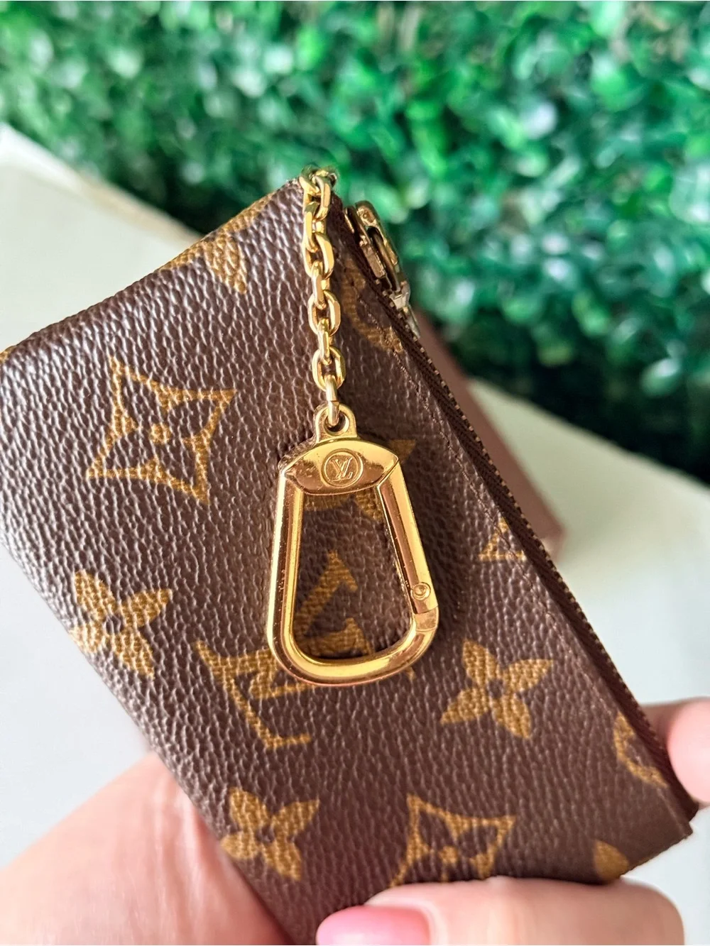 Louis Vuitton Monogram Key Pouch - Brown/Gold Vintage